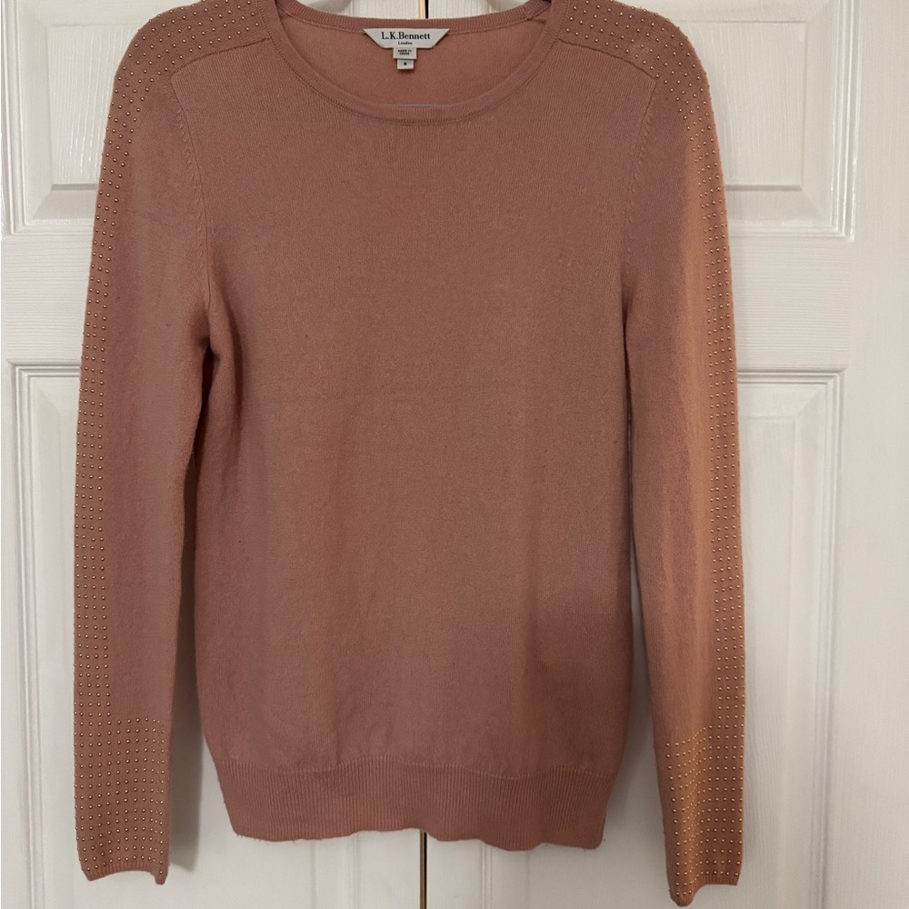 LK Bennett Women's Pink Sweater 91%wool 9%cashmere Valentine